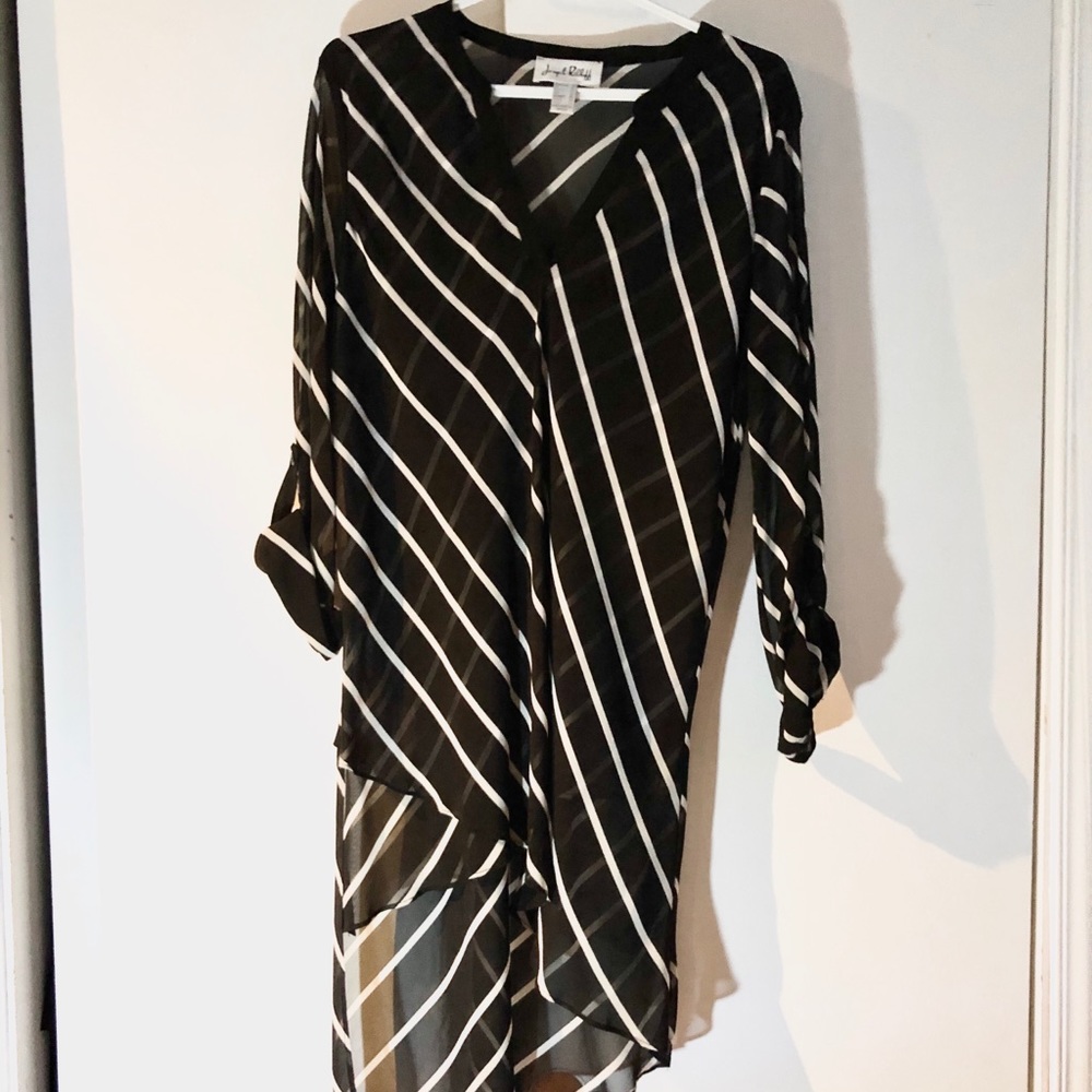 Monochrome chiffon drapé Top